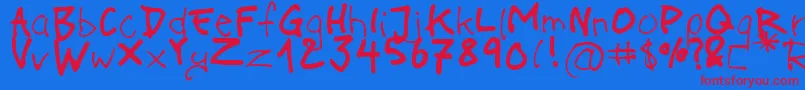 OnAcid Font – Red Fonts on Blue Background