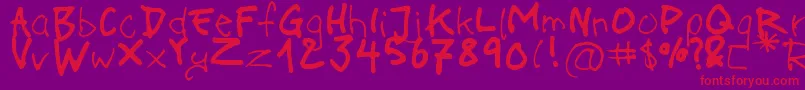 OnAcid Font – Red Fonts on Purple Background