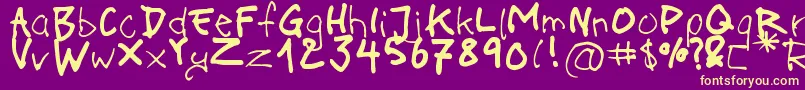 OnAcid Font – Yellow Fonts on Purple Background