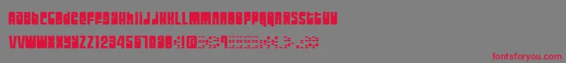 MoogSchmoog-Schriftart – Rote Schriften auf grauem Hintergrund