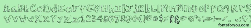 WalkAroundTheBlock Font – Black Fonts on Green Background