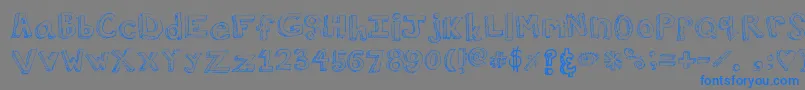 WalkAroundTheBlock-Schriftart – Blaue Schriften auf grauem Hintergrund