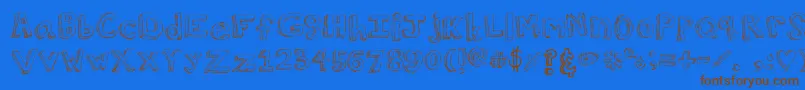 WalkAroundTheBlock Font – Brown Fonts on Blue Background