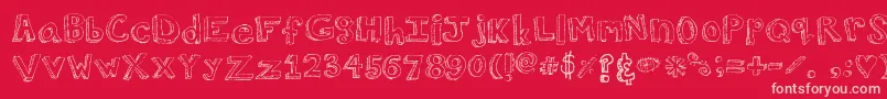 WalkAroundTheBlock Font – Pink Fonts on Red Background