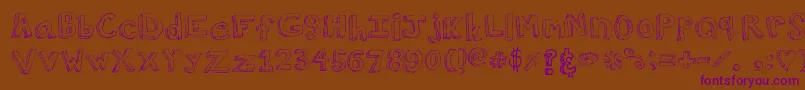 WalkAroundTheBlock-Schriftart – Violette Schriften auf braunem Hintergrund