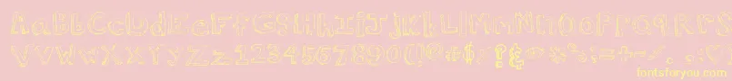 WalkAroundTheBlock-Schriftart – Gelbe Schriften auf rosa Hintergrund