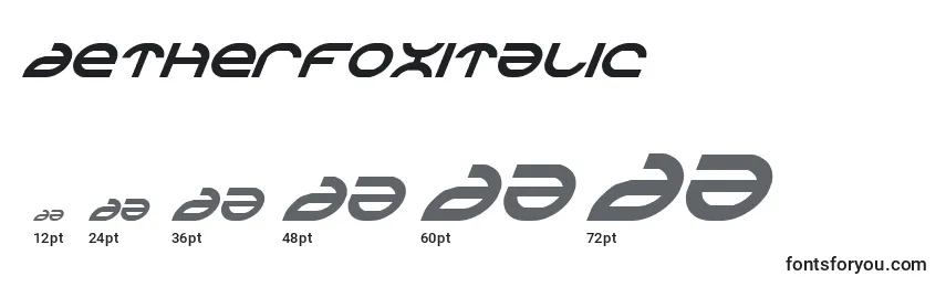 AetherfoxItalic Font Sizes