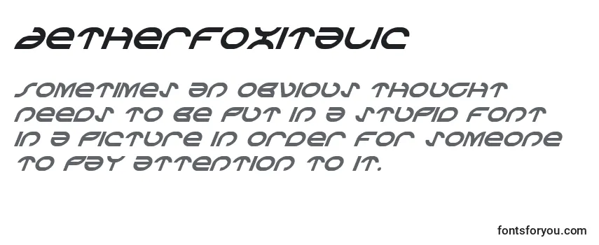 Review of the AetherfoxItalic Font
