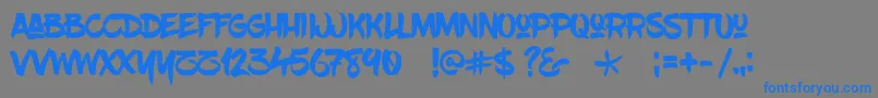 Blowbrush Font – Blue Fonts on Gray Background