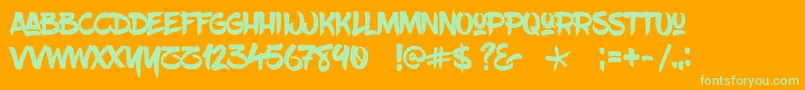 Blowbrush Font – Green Fonts on Orange Background