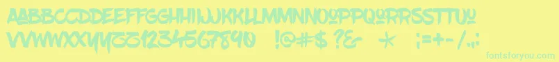 Blowbrush Font – Green Fonts on Yellow Background