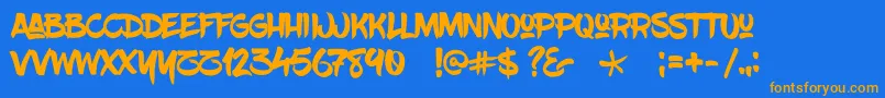 Blowbrush Font – Orange Fonts on Blue Background