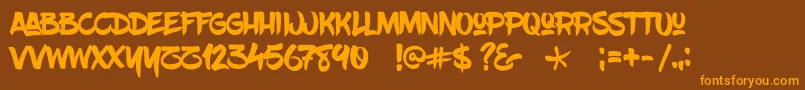 Blowbrush-fontti – oranssit fontit ruskealla taustalla