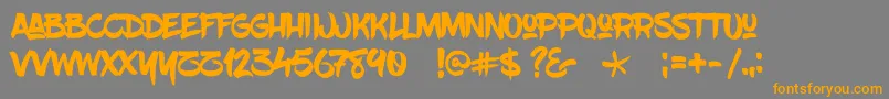 Blowbrush Font – Orange Fonts on Gray Background