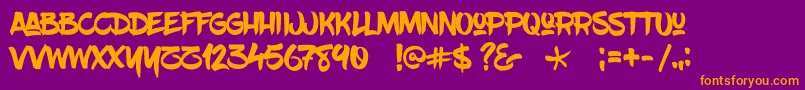 Blowbrush Font – Orange Fonts on Purple Background