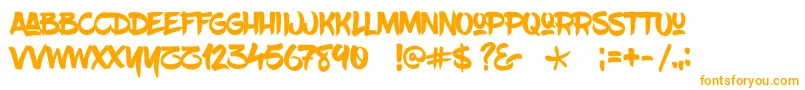Blowbrush-fontti – oranssit fontit valkoisella taustalla