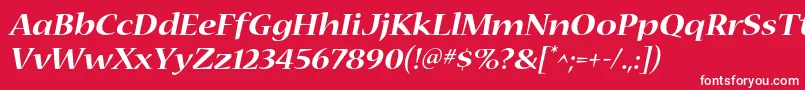 NuevastdBoldextendeditalic Font – White Fonts on Red Background