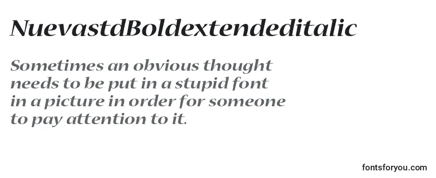Review of the NuevastdBoldextendeditalic Font