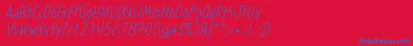 Подробнее о шрифте ProhandyRegularItalic Шрифт ProhandyRegularItalic – синие шрифты на красном фоне