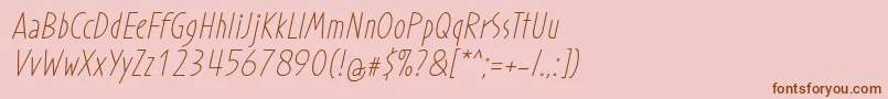 ProhandyRegularItalic Font – Brown Fonts on Pink Background