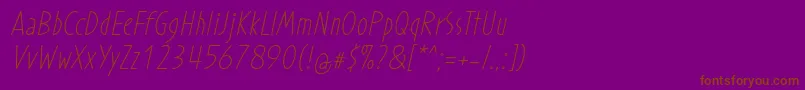 ProhandyRegularItalic-fontti – ruskeat fontit violetilla taustalla