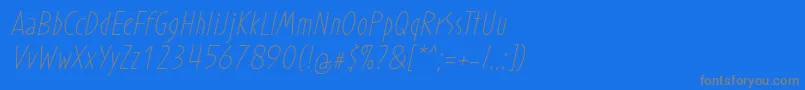 Weitere Informationen zur ProhandyRegularItalic-Schriftart ProhandyRegularItalic-Schriftart – Graue Schriften auf blauem Hintergrund