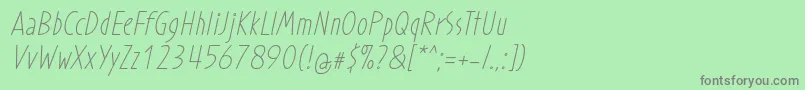 ProhandyRegularItalic Font – Gray Fonts on Green Background