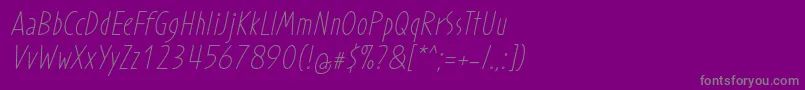 Fonte ProhandyRegularItalic – fontes cinzas em um fundo violeta