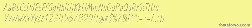 Más sobre la fuente ProhandyRegularItalic fuente ProhandyRegularItalic – Fuentes Grises Sobre Fondo Amarillo