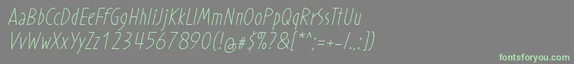 Шрифт ProhandyRegularItalic – зелёные шрифты на сером фоне