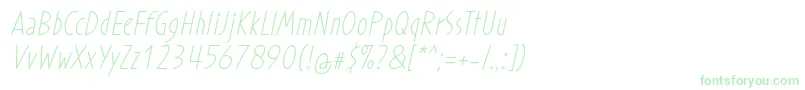 Czcionka ProhandyRegularItalic – zielone czcionki
