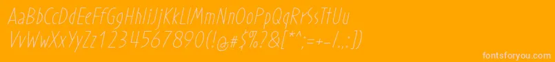 fuente ProhandyRegularItalic – Fuentes Rosadas Sobre Fondo Naranja