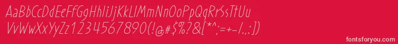Шрифт ProhandyRegularItalic – розовые шрифты на красном фоне