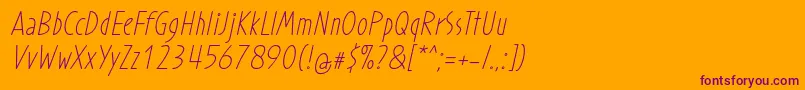 ProhandyRegularItalic Font – Purple Fonts on Orange Background