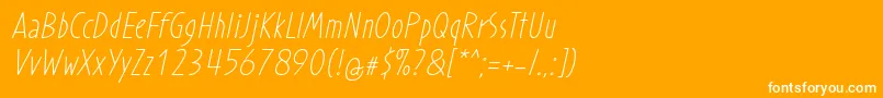 fuente ProhandyRegularItalic – Fuentes Blancas Sobre Fondo Naranja