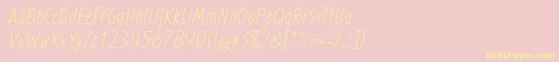ProhandyRegularItalic Font – Yellow Fonts on Pink Background