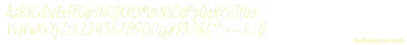 Шрифт ProhandyRegularItalic – жёлтые шрифты