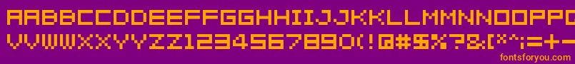 04b08 Font – Orange Fonts on Purple Background