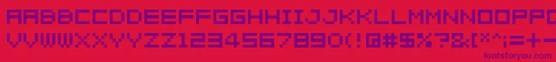 Fonte 04b08 – fontes roxas em um fundo vermelho