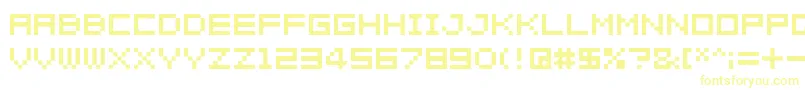 Weitere Informationen zur 04b08-Schriftart 04b08-Schriftart – Gelbe Schriften auf weißem Hintergrund