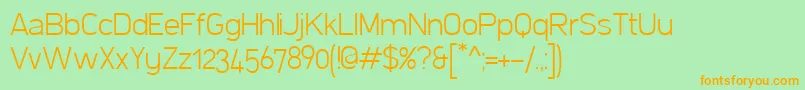 FilettoExtralight-Schriftart – Orangefarbene Schriften auf grünem Hintergrund