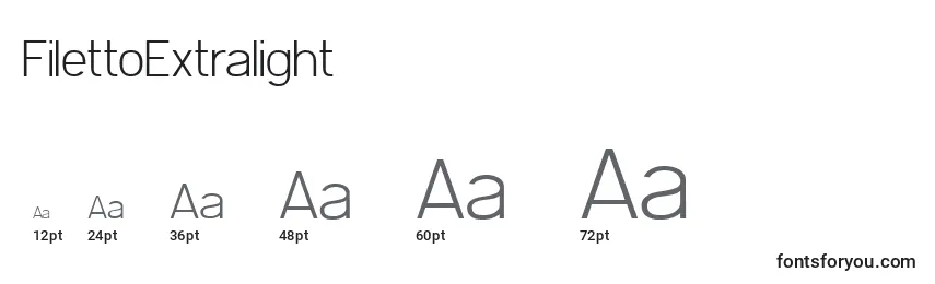 FilettoExtralight Font Sizes