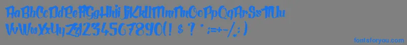 フォントLeJardinDeCalista – 灰色の背景に青い文字