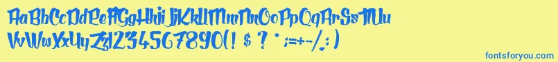 LeJardinDeCalista Font – Blue Fonts on Yellow Background