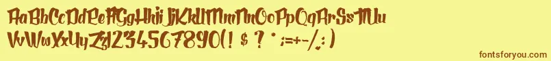 LeJardinDeCalista Font – Brown Fonts on Yellow Background