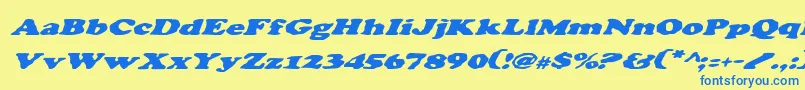 CharlemagneItalic Font – Blue Fonts on Yellow Background