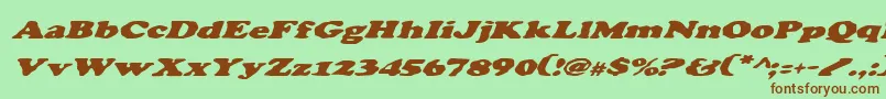 CharlemagneItalic Font – Brown Fonts on Green Background