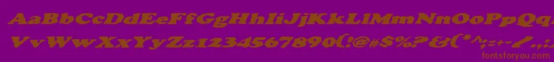フォントCharlemagneItalic – 紫色の背景に茶色のフォント
