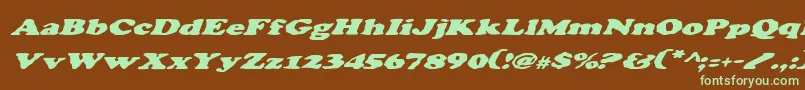 CharlemagneItalic Font – Green Fonts on Brown Background