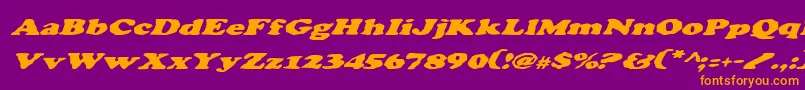 CharlemagneItalic Font – Orange Fonts on Purple Background